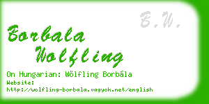 borbala wolfling business card